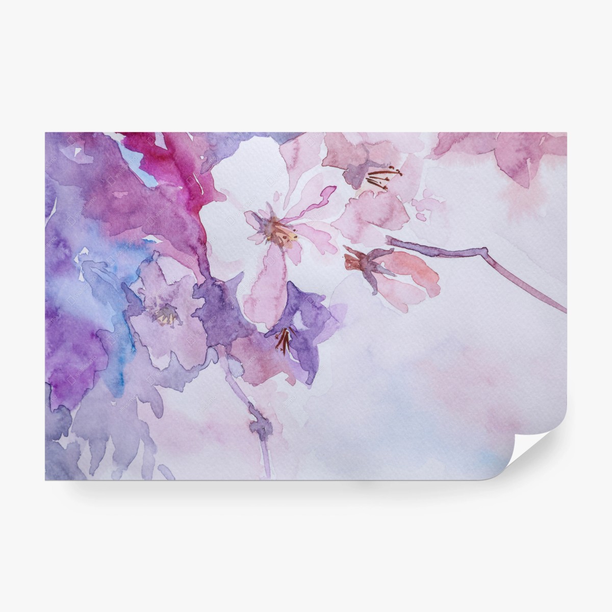 Carta da parati fiori acquerellati in tonalità pastello • Wallissimo® Carta da parati fiori acquerellati in tonalità pastello • Wallissimo®