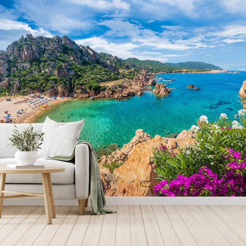 Carta da parati panorama marino di Costa Paradiso, Spiaggia di Li Cossi