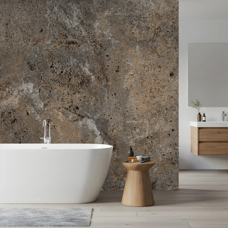 Carta da parati finitura parete effetto pietra naturale