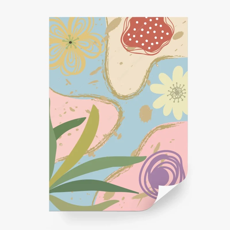 Carta da parati motivi floreali astratti in toni pastello