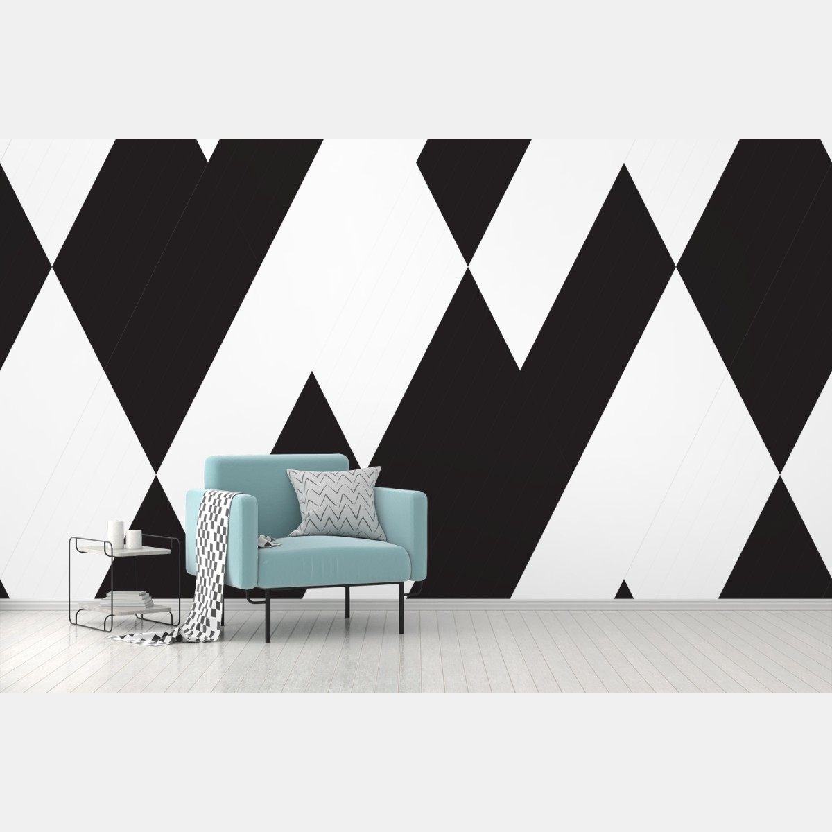 Carta da parati motivo geometrico ottico in bianco e nero • Wallissimo® Carta da parati motivo geometrico ottico in bianco e nero • Wallissimo®