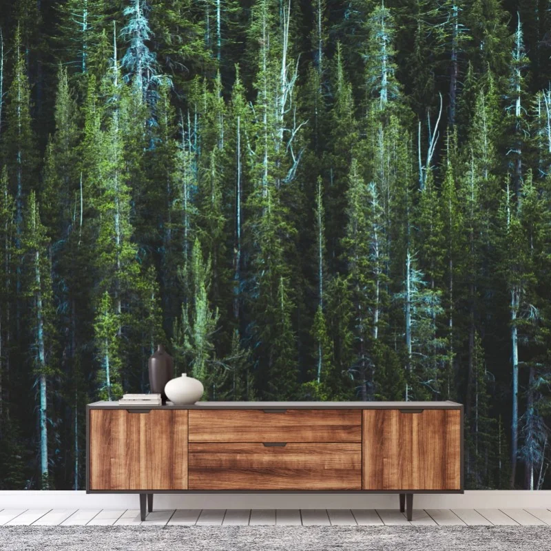 Carta da parati lago turchese e foresta incantata