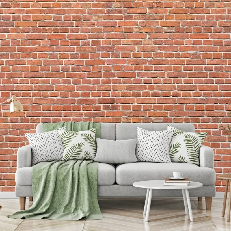 Carta da parati muro di mattoni rossi rustico