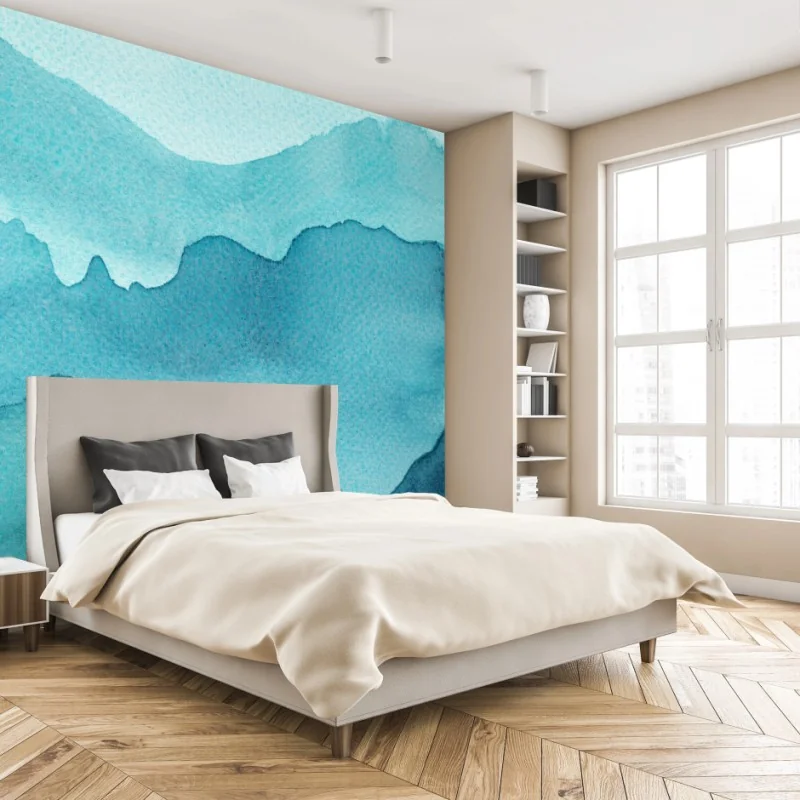 Carta da parati orizzonte di montagne acquerellate