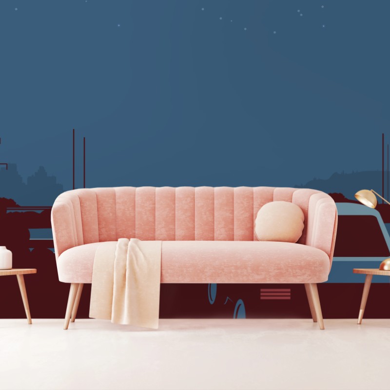 Carta da parati sosta notturna al ponte sotto le stelle