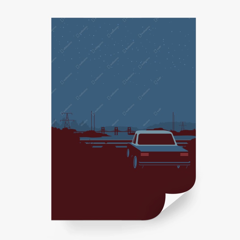 Carta da parati sosta notturna al ponte sotto le stelle