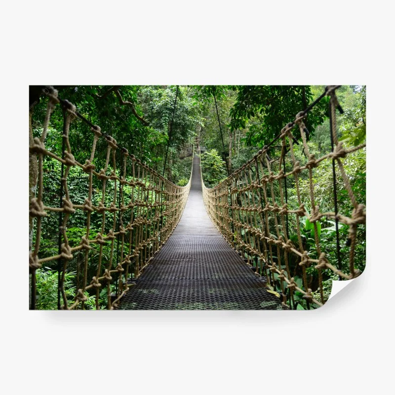 Carta da parati ponte sospeso nella giungla verde
