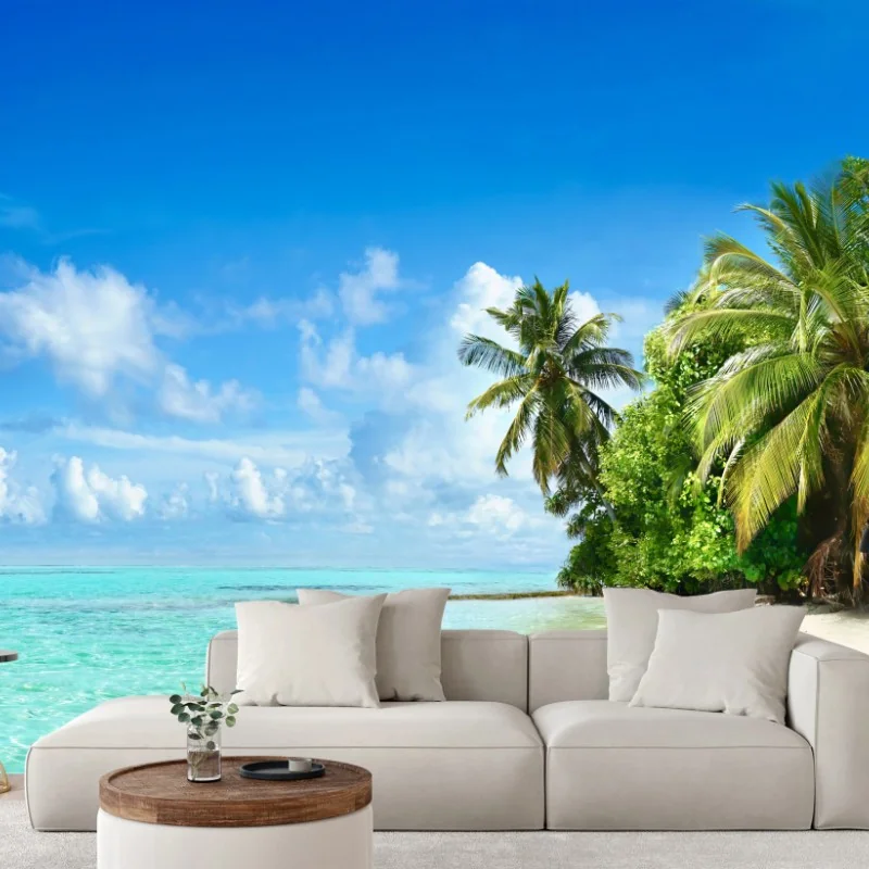 Carta da parati oasi tropicale sulla spiaggia