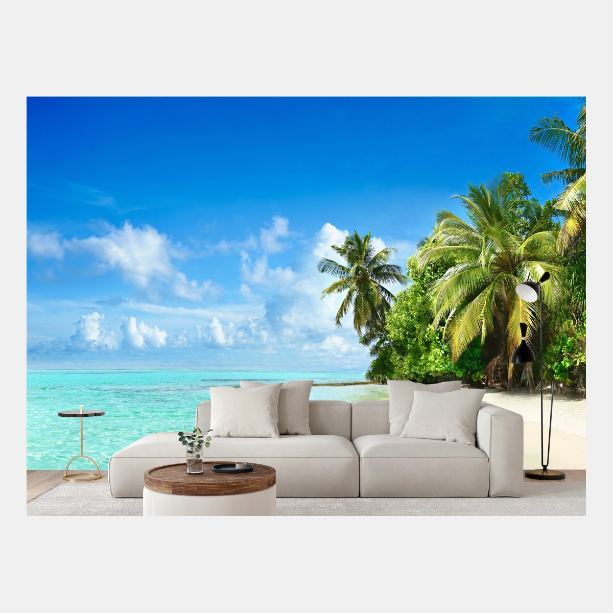 Carta da parati oasi tropicale sulla spiaggia • Wallissimo® Carta da parati oasi tropicale sulla spiaggia • Wallissimo®