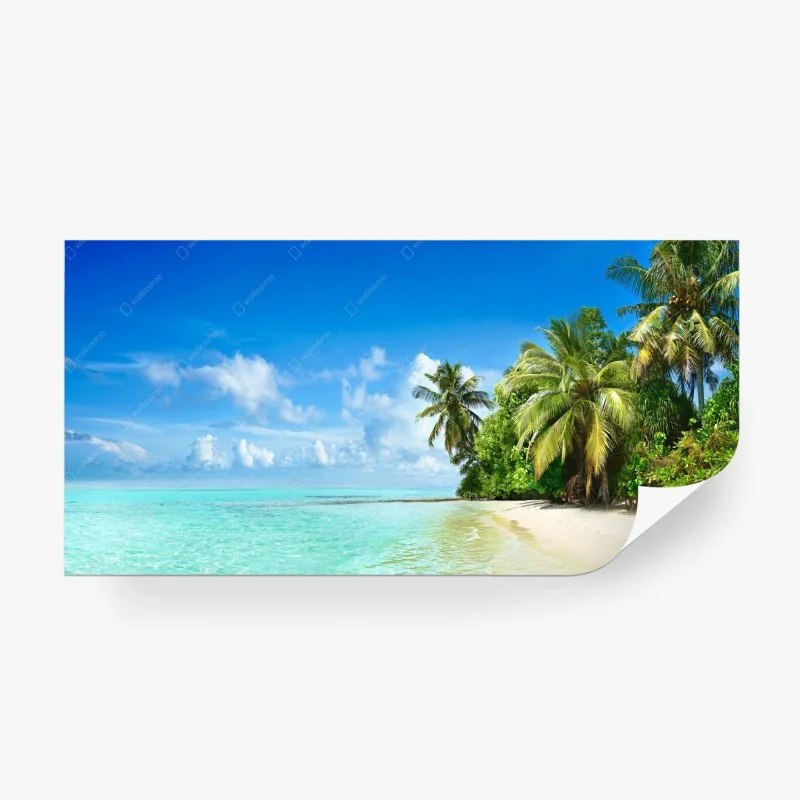 Carta da parati oasi tropicale sulla spiaggia