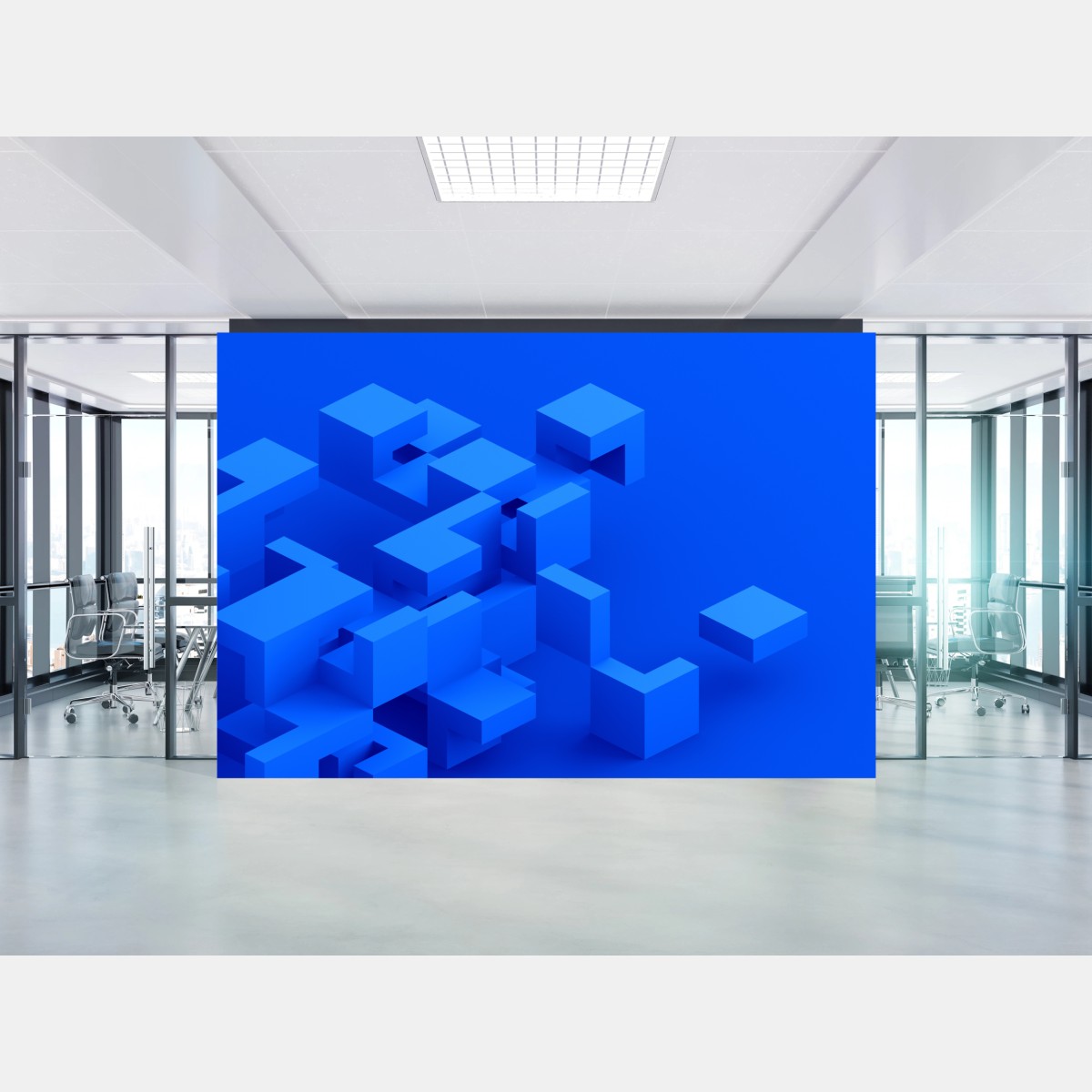 Carta da parati astrazione geometrica blu isometrica • Wallissimo® Carta da parati astrazione geometrica blu isometrica • Wallissimo®