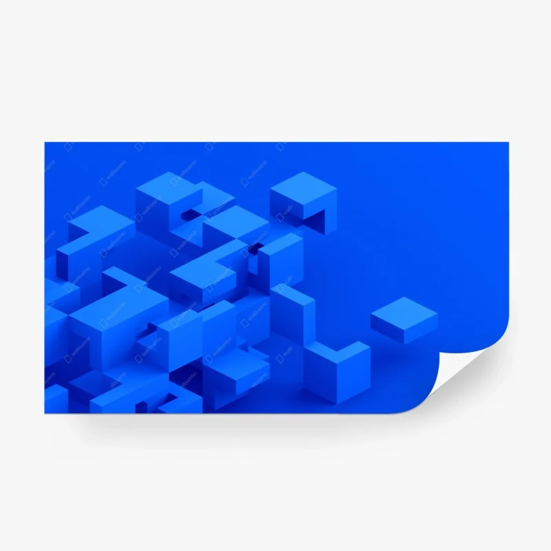 Carta da parati astrazione geometrica blu isometrica