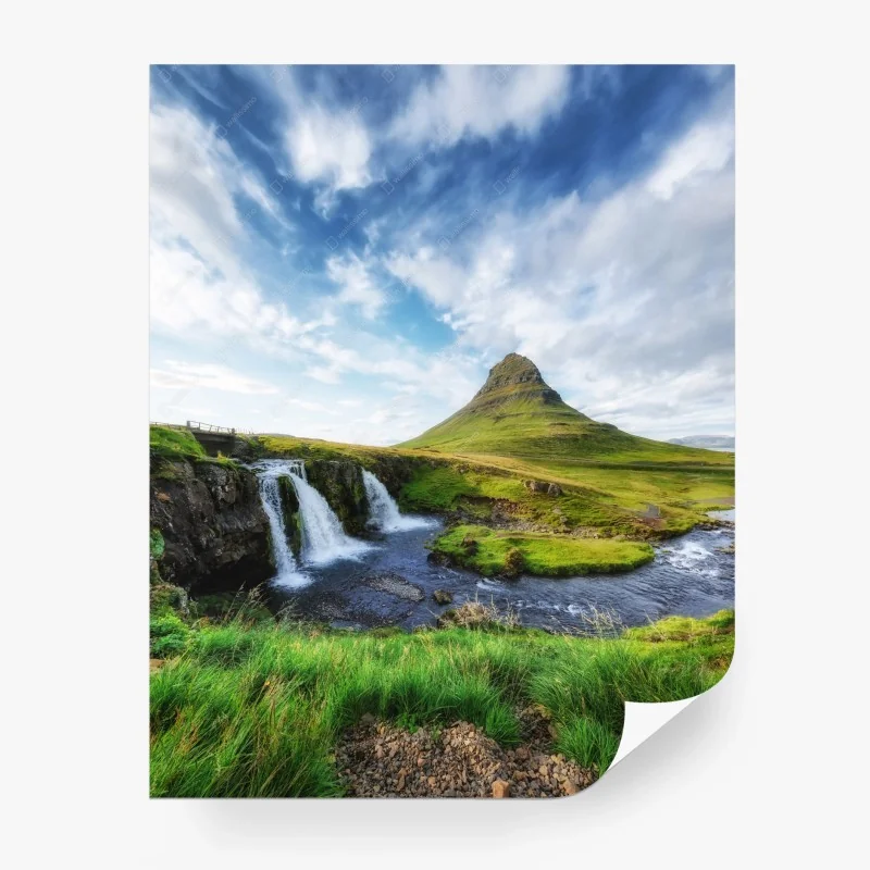 Carta da parati paesaggio iconico di Kirkjufell, Islanda