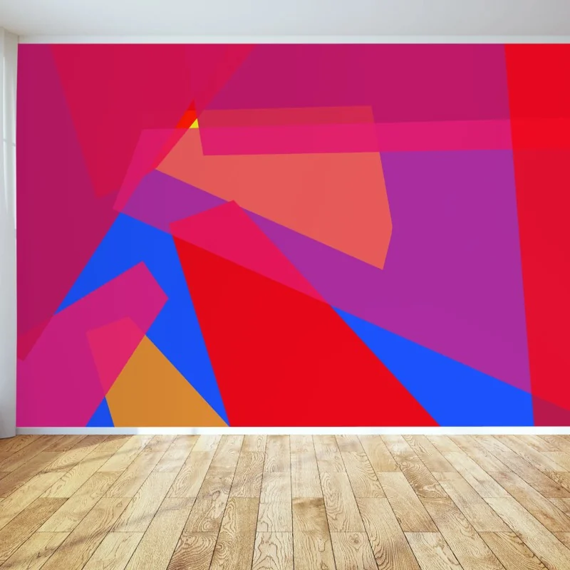 Carta da parati composizione geometrica vibrante