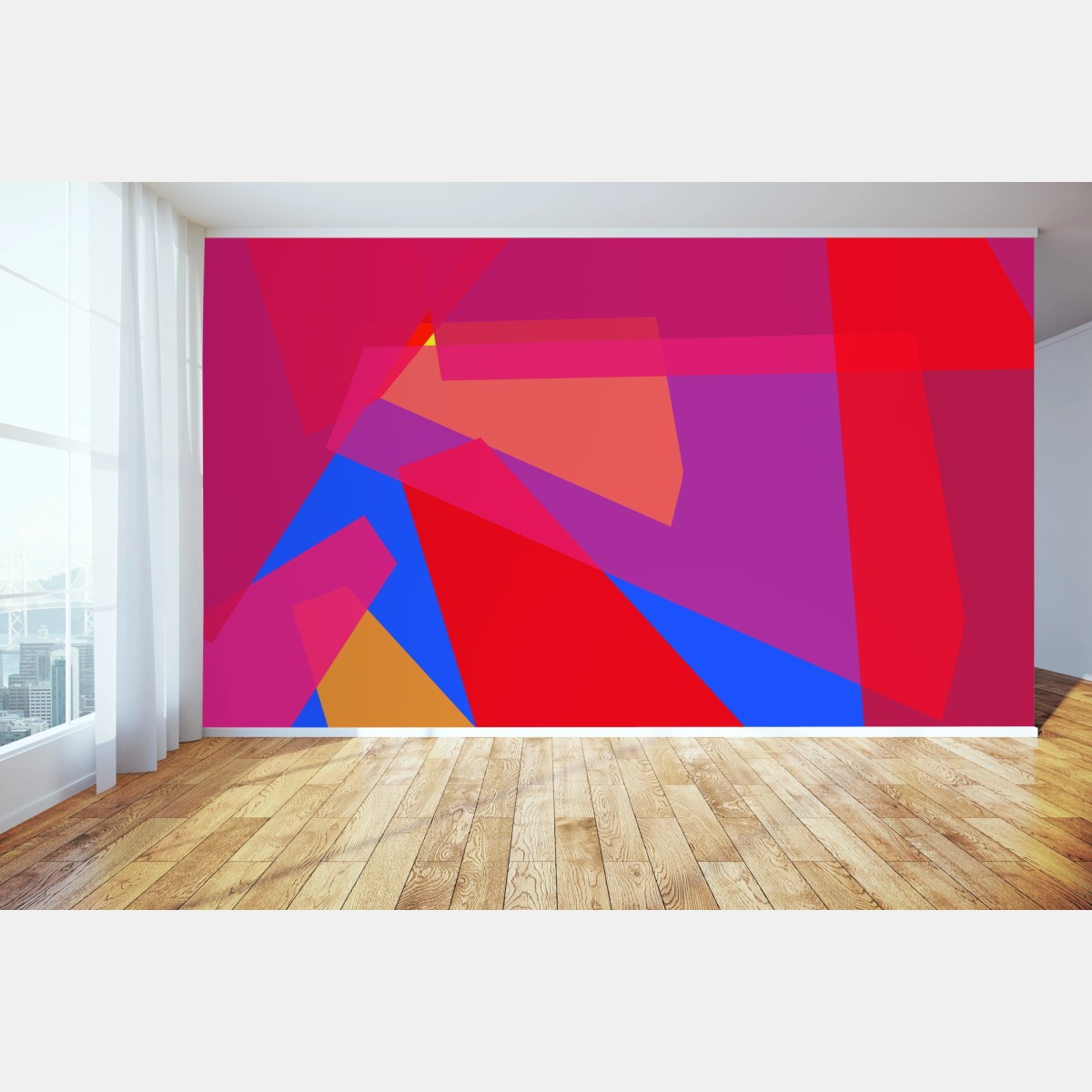 Carta da parati composizione geometrica vibrante • Wallissimo®