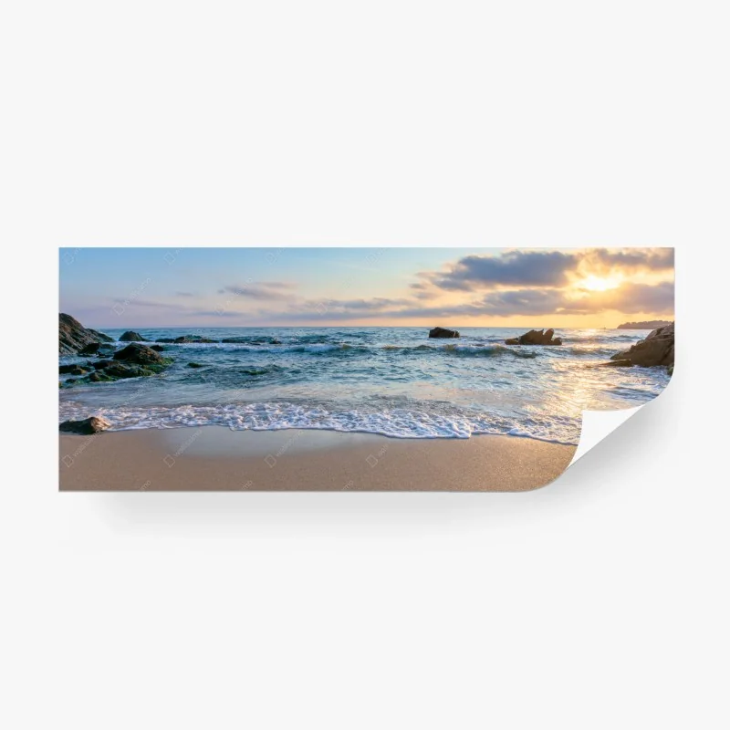 Carta da parati alba dorata sulla spiaggia