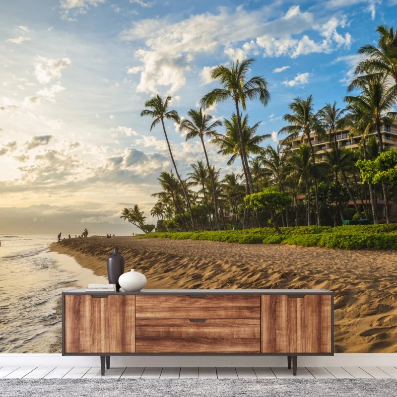 Carta da parati sereno tramonto tropicale a Kaanapali, Maui