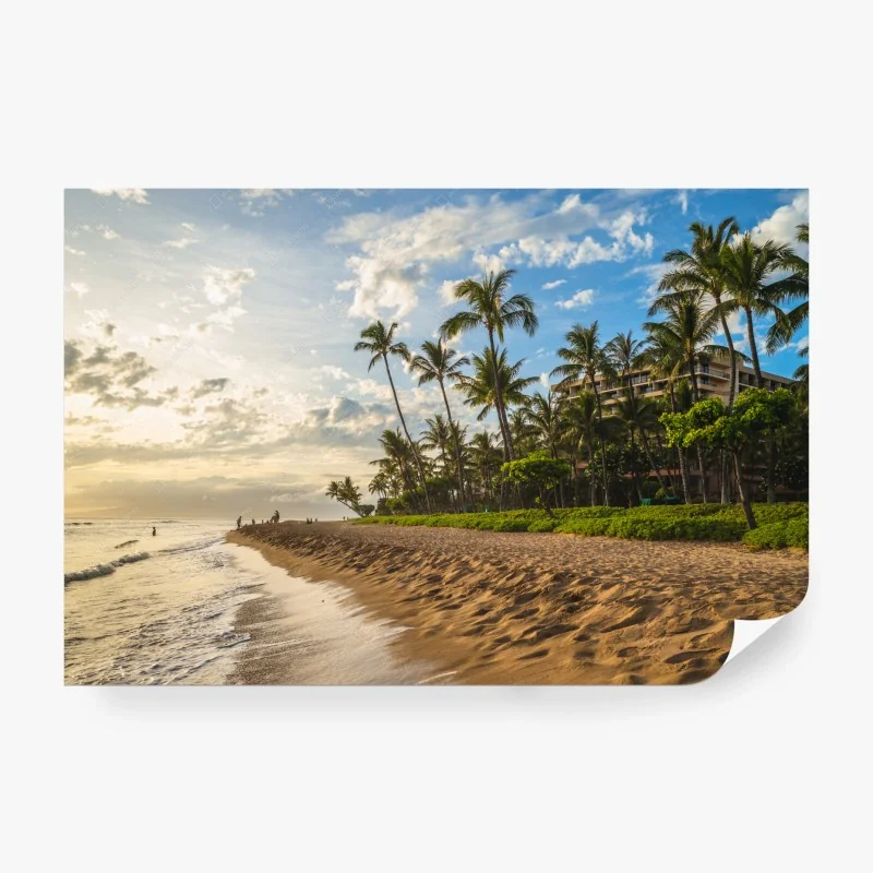 Carta da parati sereno tramonto tropicale a Kaanapali, Maui