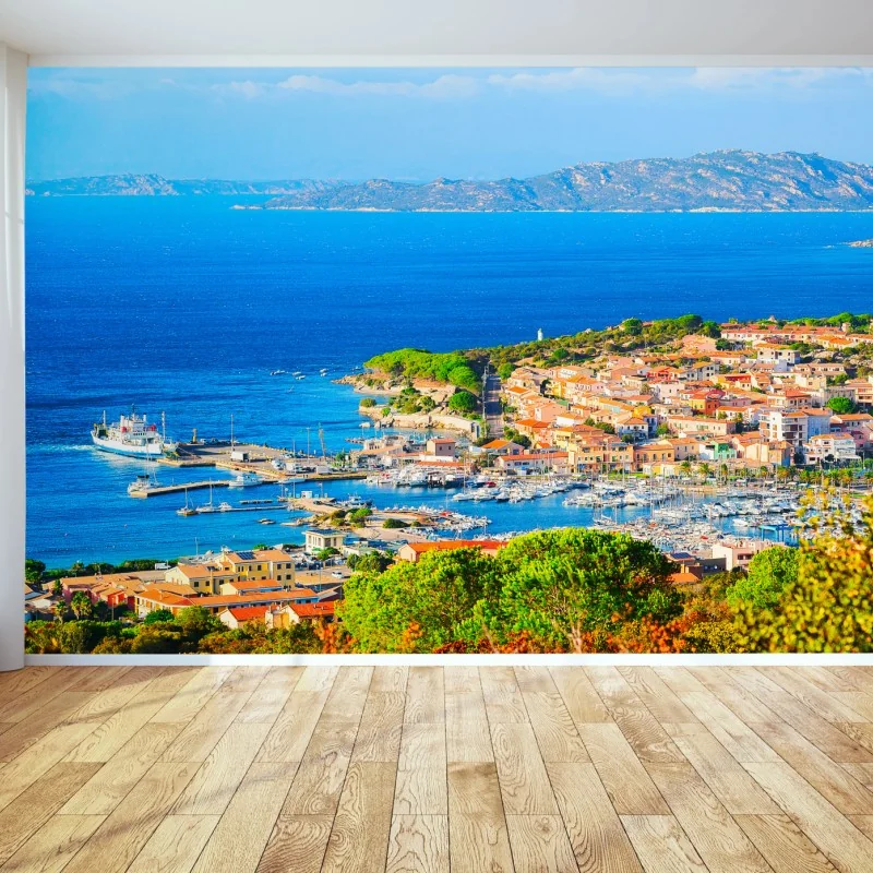 Carta da parati panorama costiero soleggiato a colori