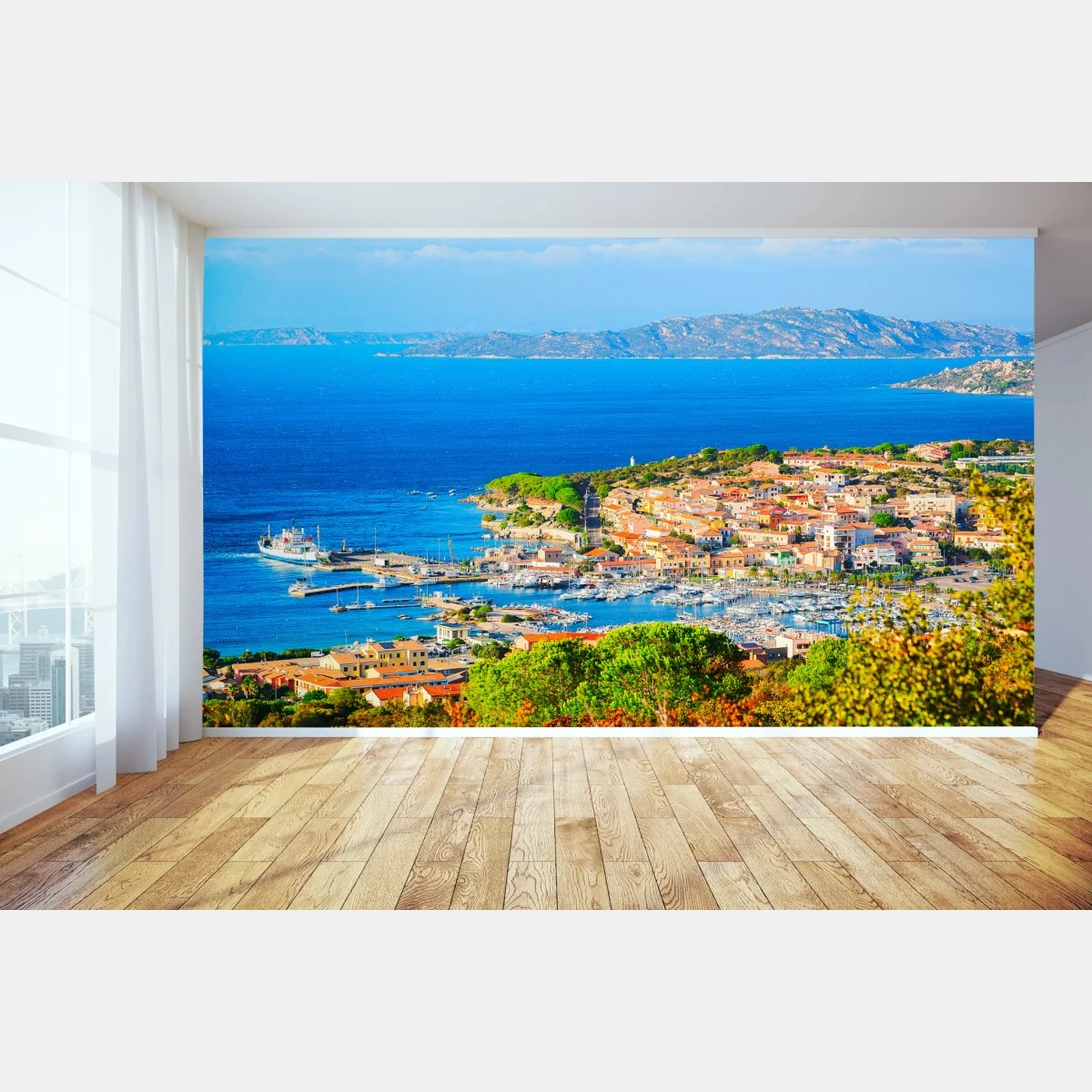 Carta da parati panorama costiero soleggiato a colori • Wallissimo® Carta da parati panorama costiero soleggiato a colori • Wallissimo®