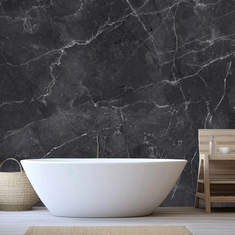 Carta da parati marmo nero venato per pareti eleganti