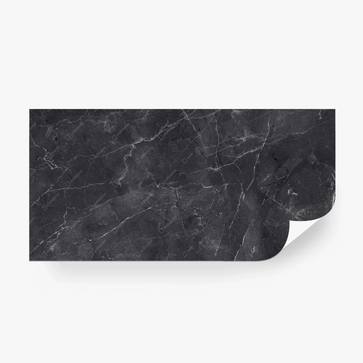 Carta da parati marmo nero venato per pareti eleganti • Wallissimo®