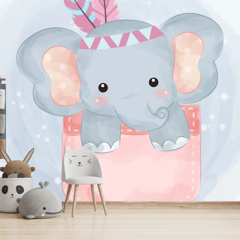 Carta da parati elefantino pastello nella tasca