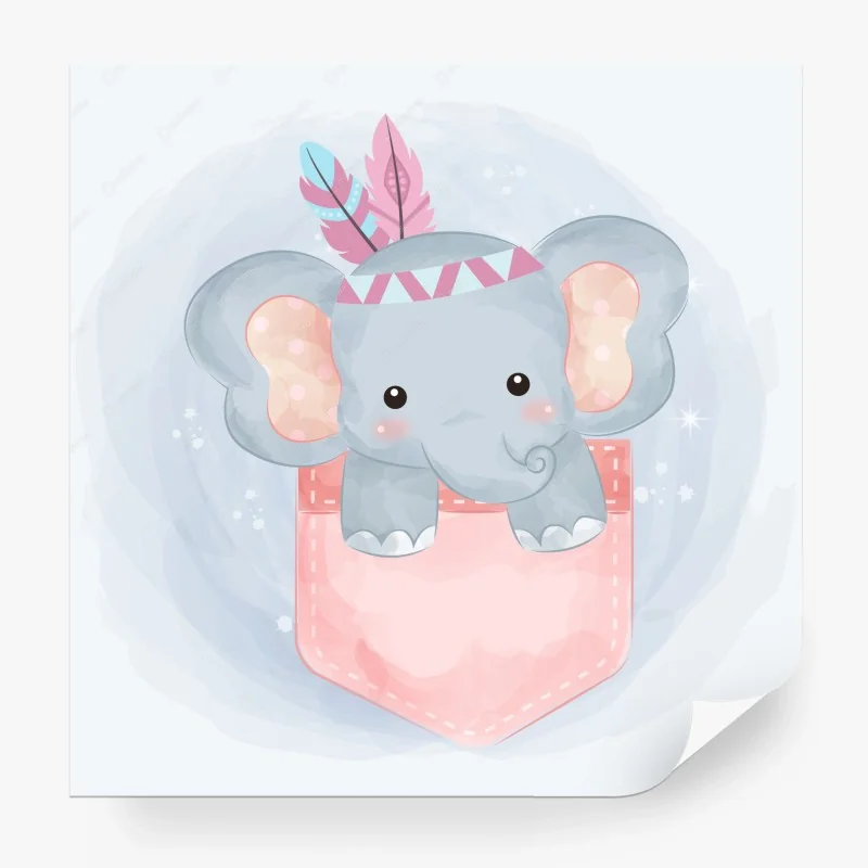 Carta da parati elefantino pastello nella tasca