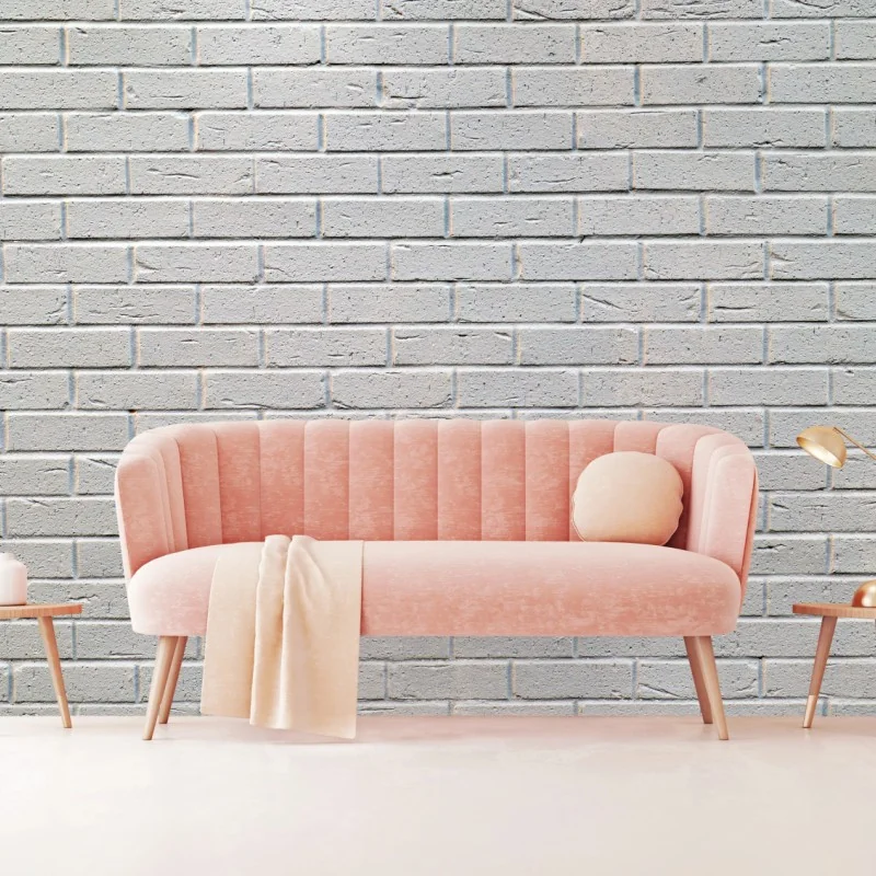 Carta da parati muro di mattoni bianchi minimalista