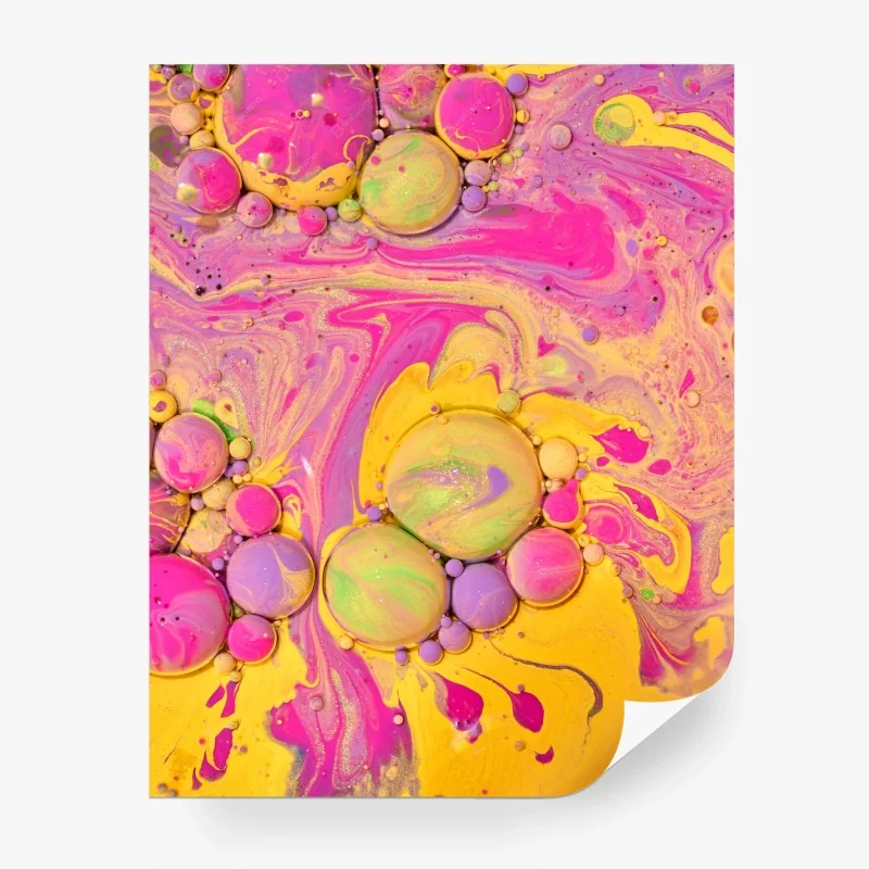 Carta da parati bolle acriliche astratte multicolore