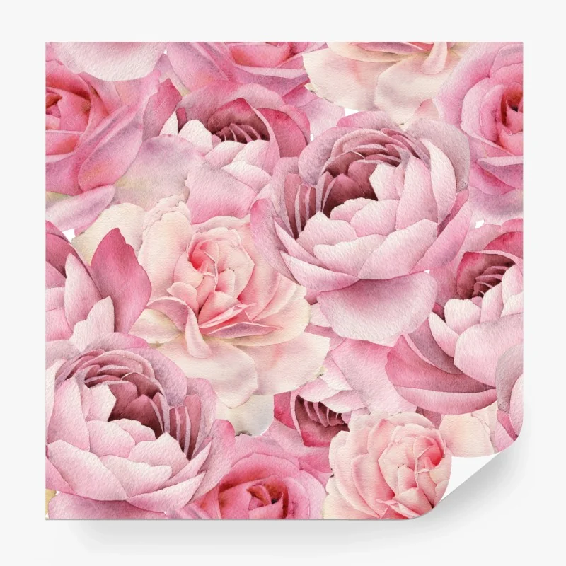 Carta da parati motivo di rose acquerellate