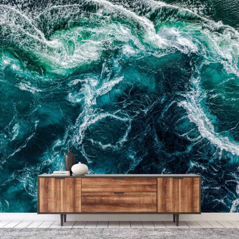 Carta da parati vortici di Saltstraumen: danza delle acque • Wallissimo®