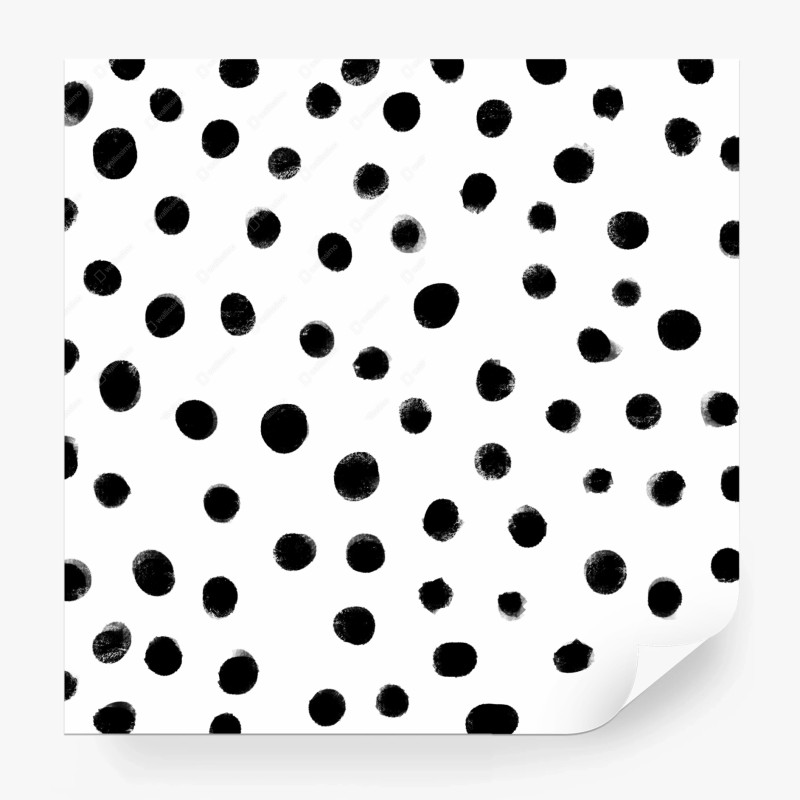 Carta da parati motivo a pois minimal in bianco e nero