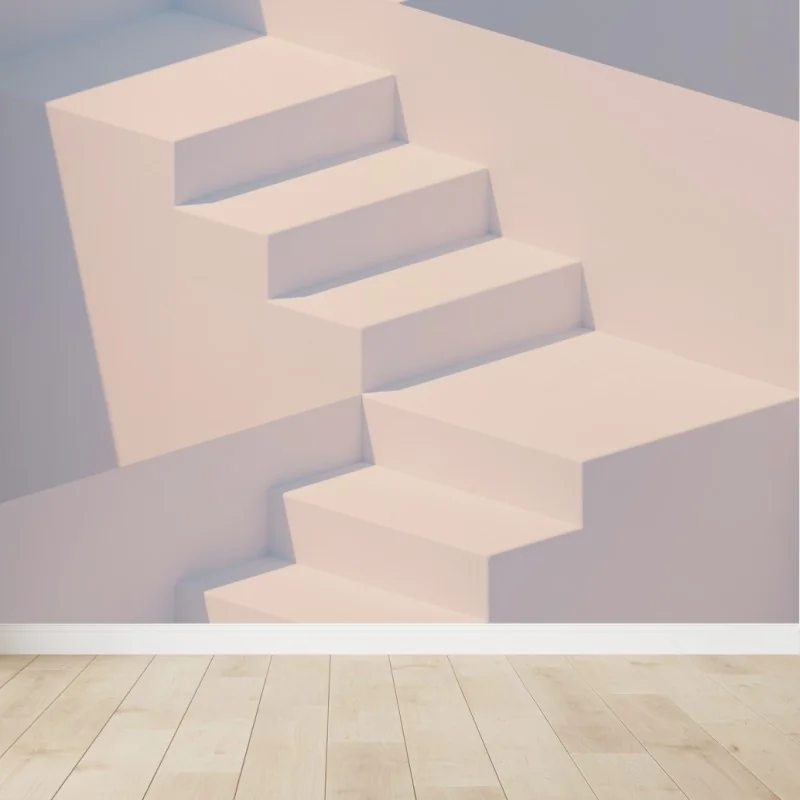Carta da parati scalinata geometrica minimalista