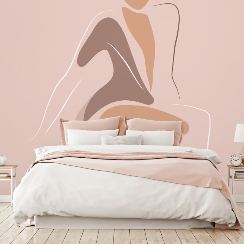 Carta da parati elegante silhouette femminile con cappello