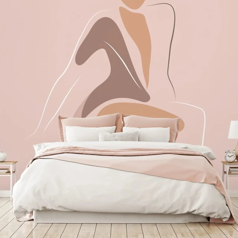 Carta da parati elegante silhouette femminile con cappello