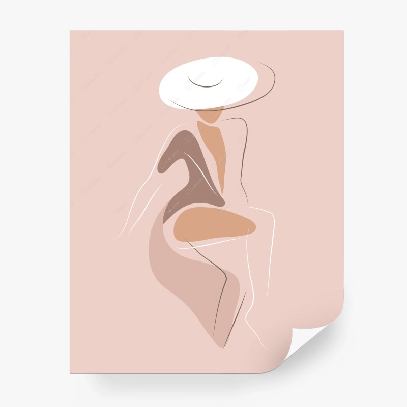 Carta da parati elegante silhouette femminile con cappello