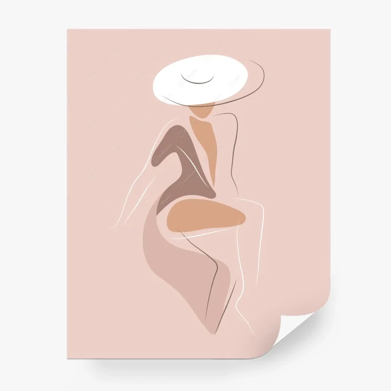 Carta da parati elegante silhouette femminile con cappello