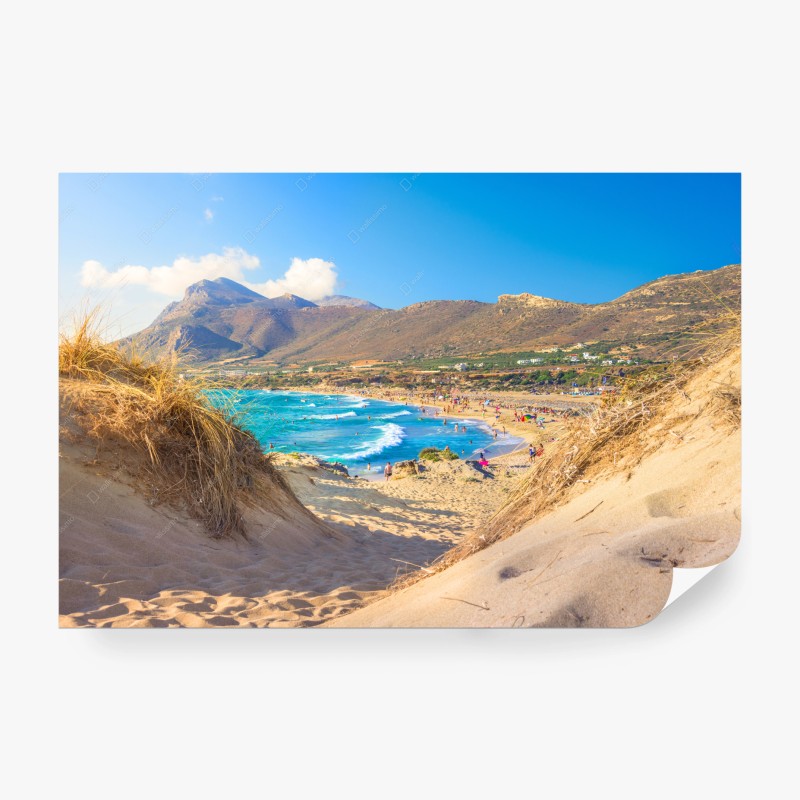 Carta da parati vista costiera tra dune e mare turchese