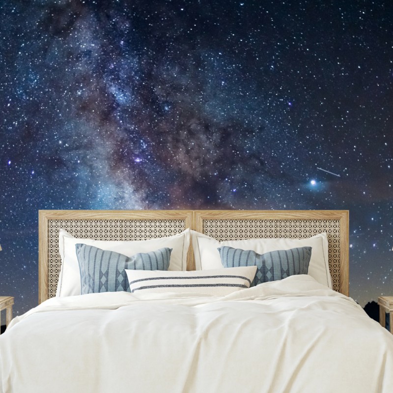 Carta da parati via lattea sopra le Alpi - Massif des Écrins