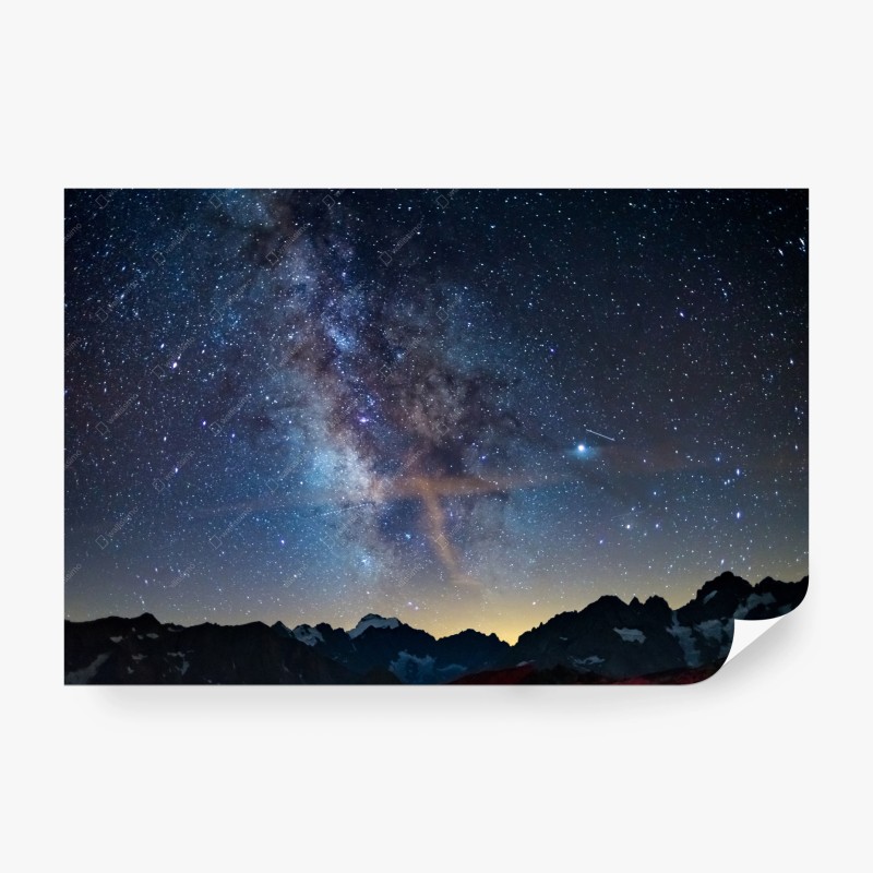 Carta da parati via lattea sopra le Alpi - Massif des Écrins