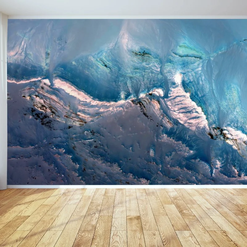 Carta da parati paesaggio glaciale turchese astratto