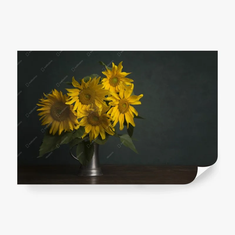 Carta da parati bouquet di girasoli in brocca d'epoca