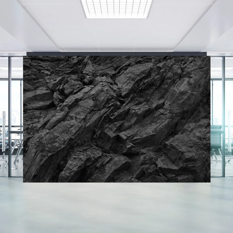 Carta da parati superficie rocciosa in bianco e nero