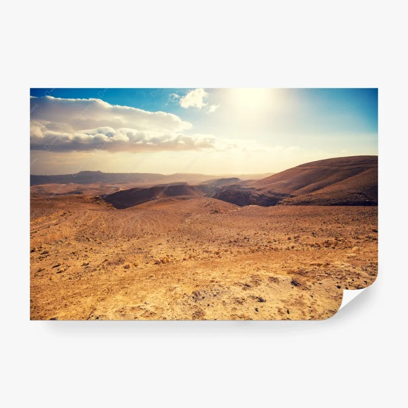 Carta da parati tramonto nel deserto montuoso di Israele