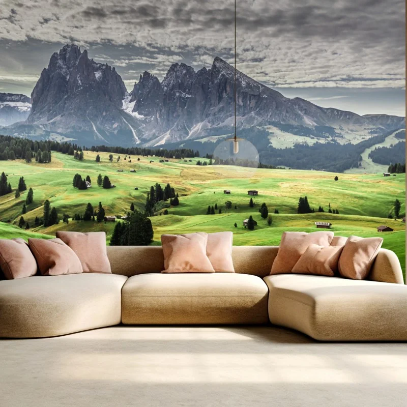 Carta da parati panorama verde delle Dolomiti