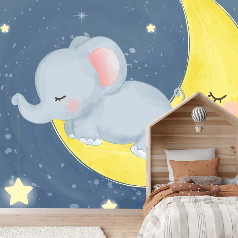 Carta da parati sogni d'elefante sulla luna