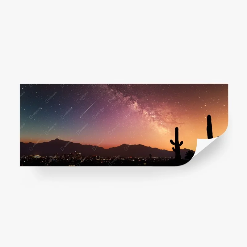 Carta da parati cielo notturno sul deserto con via lattea