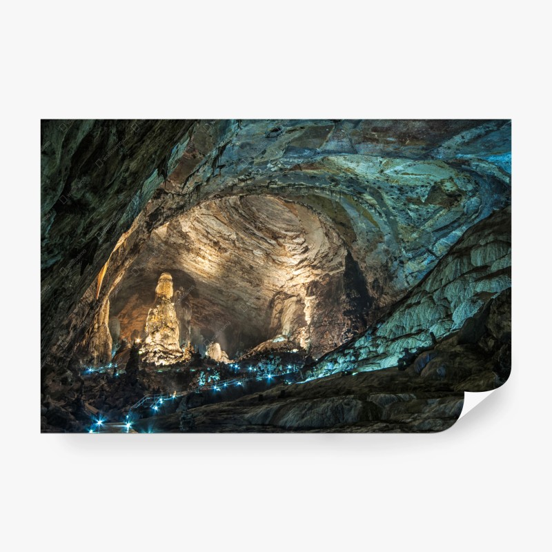 Carta da parati maestosa grotta sotterranea illuminata