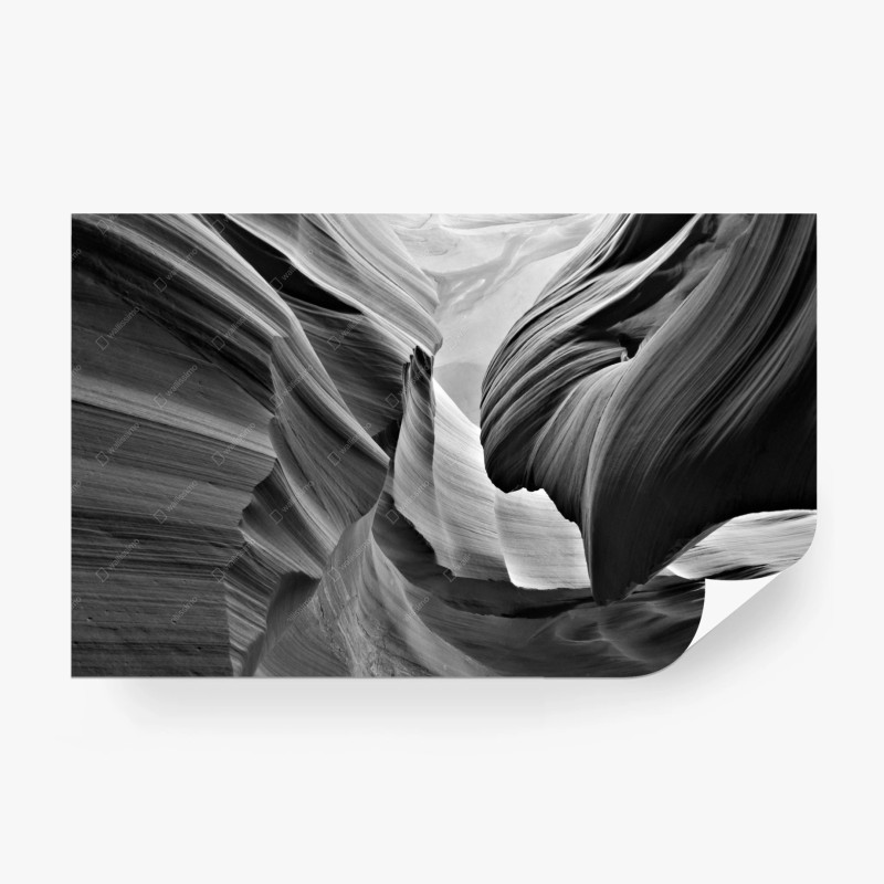 Carta da parati onde di arenaria in bianco e nero
